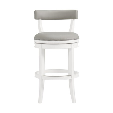 Alaterre Furniture Hanover Swivel Bar Height Bar Stool, White and Gray ANHN02PDC